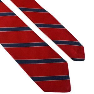 Vintage Brooks Brothers Makers Men's Silk Striped Made In USA Neck Tie Red Blue